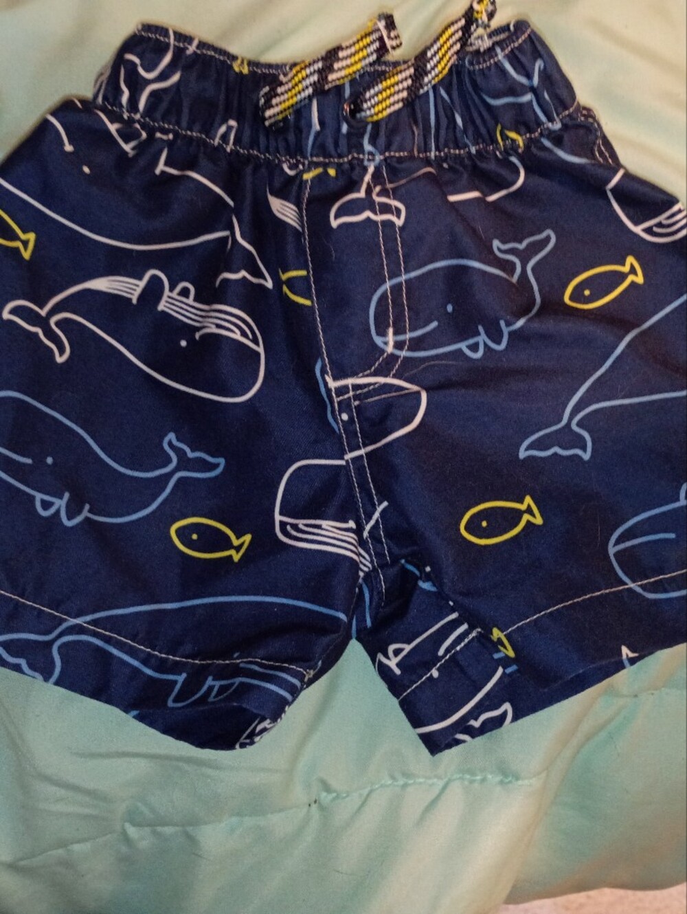 GUC Carter's Navy Blue Whale Pattern Seim Trunks 9M